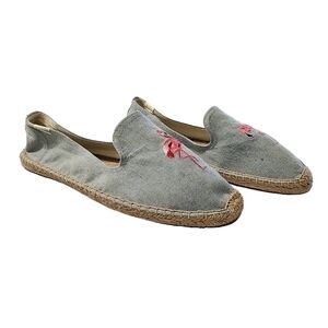 SOLUDOS Blue Flamingo Platform Smoking Slipper Size 10